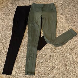 Tek Gear Black and Green Leggings